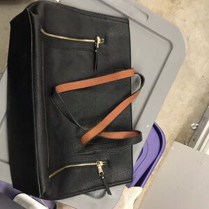 Elegant Black and Tan Tote Bag